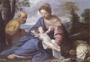 Simone Cantarini,Called Il Pesarese Rest on the Flight into Egypt (mk05) Spain oil painting artist